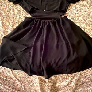 Black dress with a mini cut out in the back